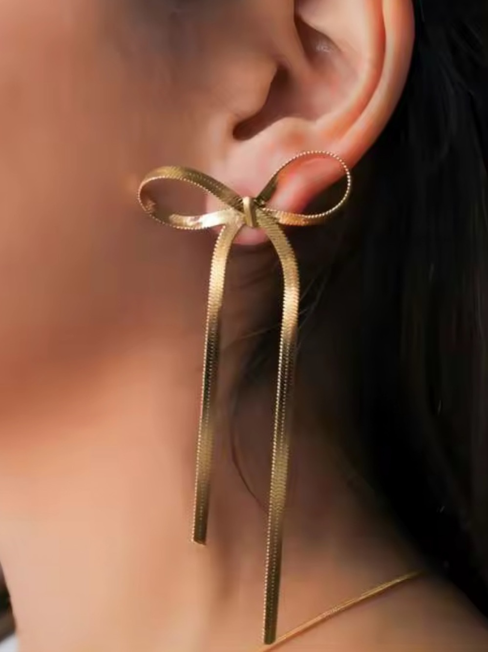 Large Ribbon Earrings - Picture 10 of 10